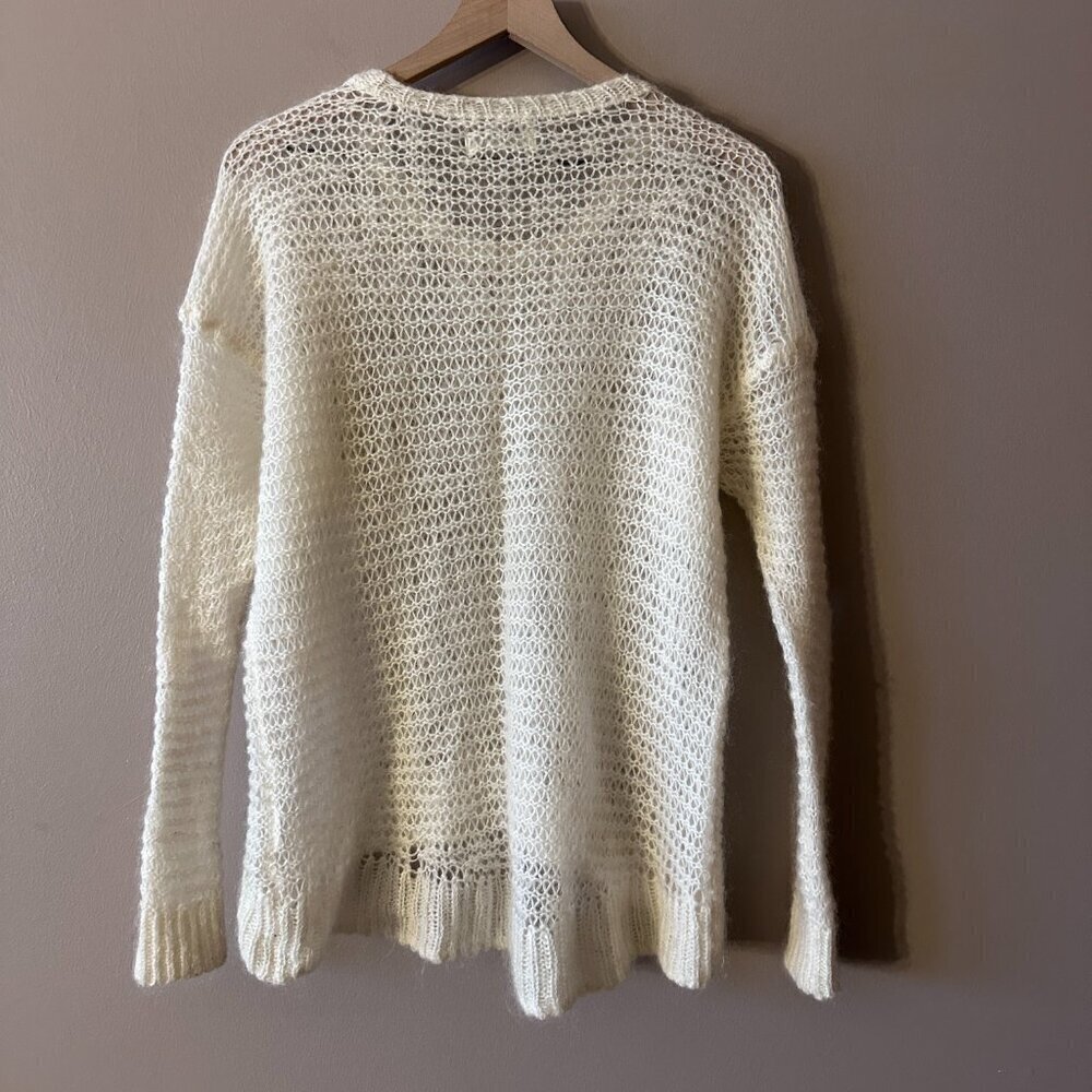 Women's M/L Abercrombie & Fitch Crochet/Open Knit Sweater Very, very Fuzzy! - Picture 3 of 6